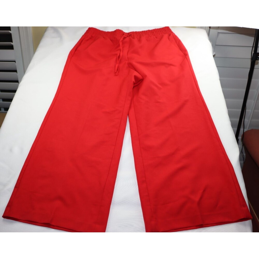 NWT Lane Bryant Women’s Red Wide Leg Dress Pants Elastic Waist Size 18